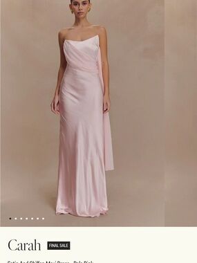 Meshki Pale Pink Satin Maxi Dress